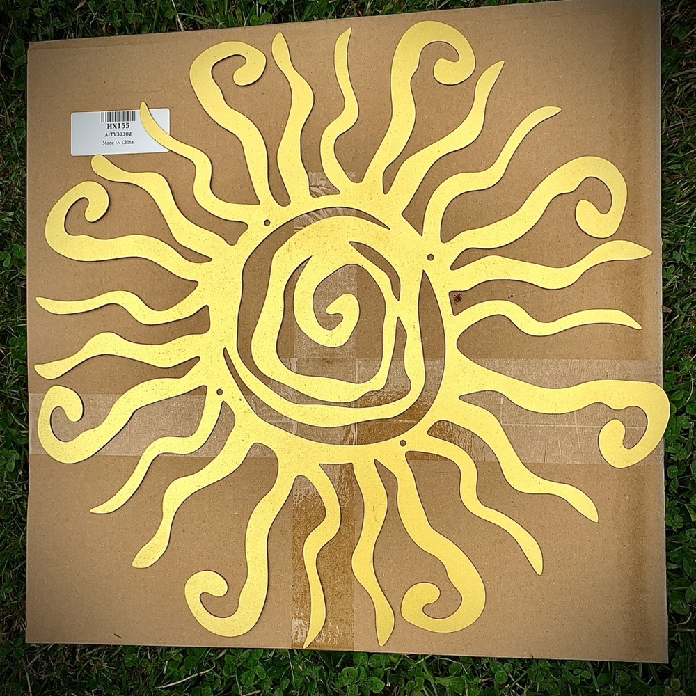 Sunburst Metal Wall Decor - Yellow -
